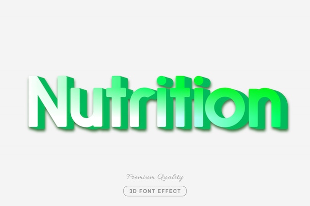 Nutrición - efecto de texto editable fácil