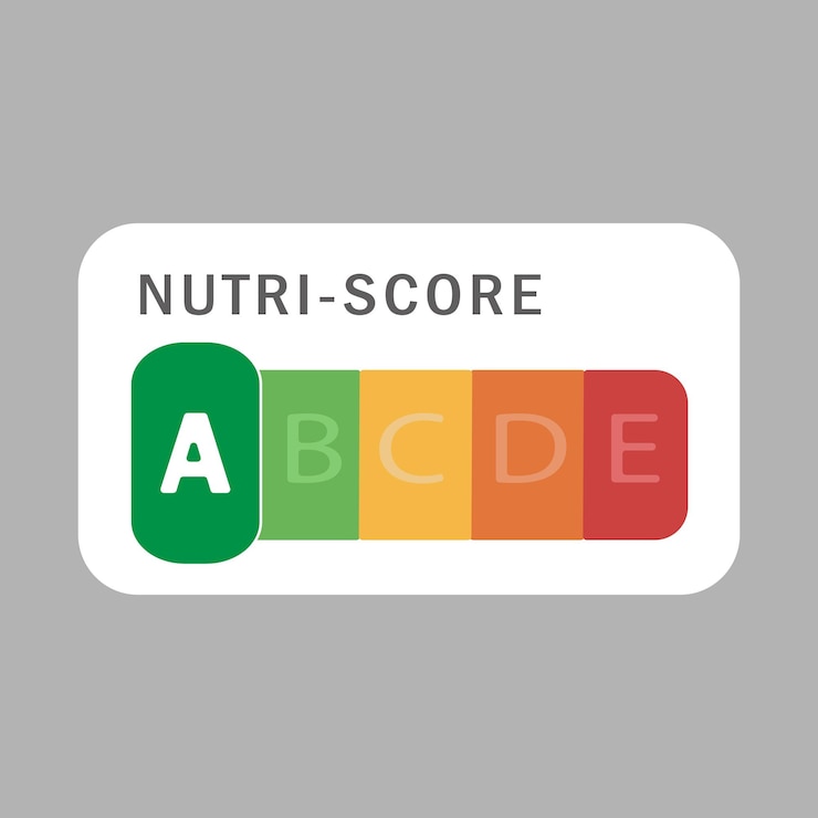 Vector nutriscore pegatina horizontal etiqueta nutricional de 5 colores sistema nutriscore en francia consumerfrie