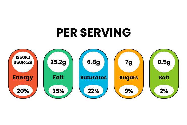 Vector nutrition facts per serving information
