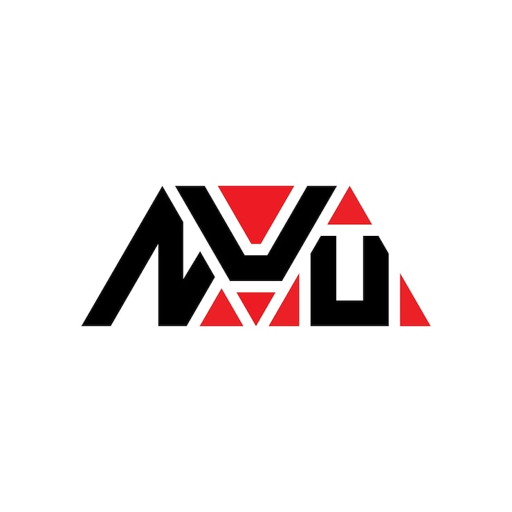 Vector nuu triángulo diseño de la letra del logotipo con forma de triángulo nuu diseño del logotipo del triángulo monograma nuu logotipo vectorial triángulo con color rojo nuu logotipia triangular sencillo elegante y lujoso nuu