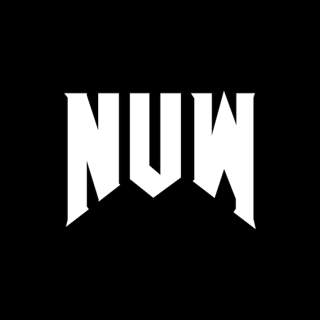 NUW diseño de logotipo de letras para la empresa de tecnología NUW diseño del logotipo combinación de colores blanco y negro NUW logotipo NUW vector NUW diseño NUW icono NUW alfabeto NUW tipografía diseño del logotip