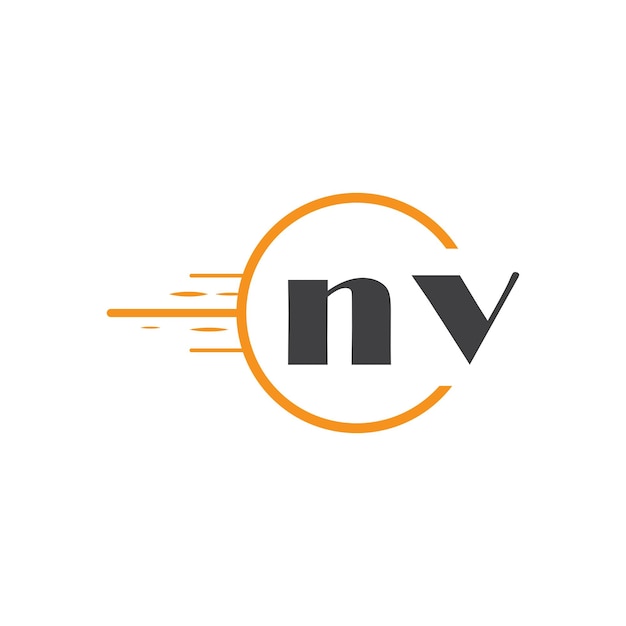 nv logotipo inicial de monograma con diseño de estilo de círculo