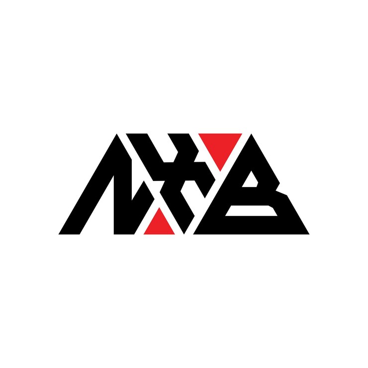 Vector nxb diseño de logotipo de letra triangular con forma de triángulo nxb diseñador de logotipo triangular monograma nxb triángulo vectorial plantilla de logotipo con color rojo nxb logo triangular sencillo elegante y lujoso nxb
