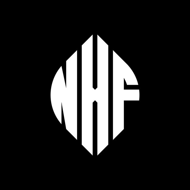 NXF diseño de logotipo de letras circulares con forma de círculo y elipse NXF letras elípticas con estilo tipográfico Las tres iniciales forman un logotipo de círculo NXF emblema de círculo Monograma abstracto letra marca vector