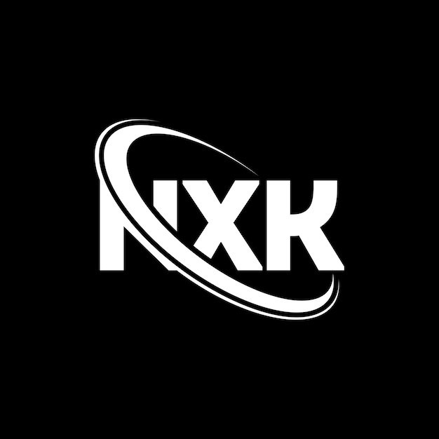 NXK logotipo NXK letra NXK diseño de letra logotipo Iniciales NXK Logotipo vinculado con círculo y mayúscula logotipo monograma NXK tipografía para negocios de tecnología y marca inmobiliaria