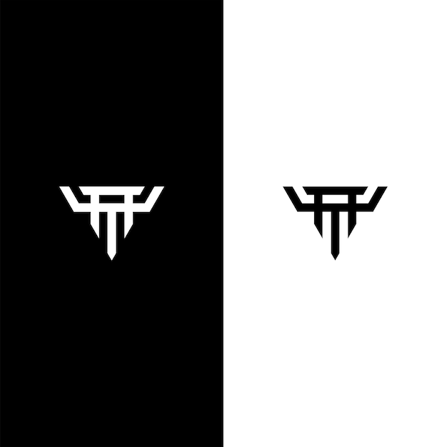 ny carta monograma logo negro blanco fondo