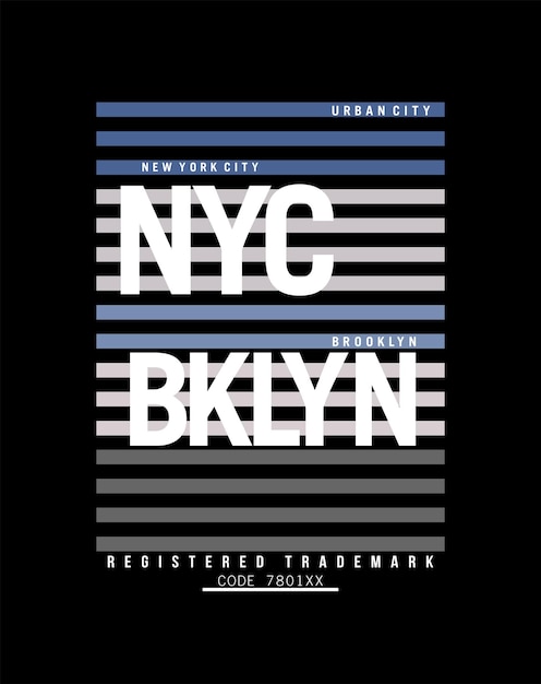NYC Brooklyn diseño tipografía vector diseño texto ilustración cartel banner volante postal signo camiseta gráficos impresión etc.