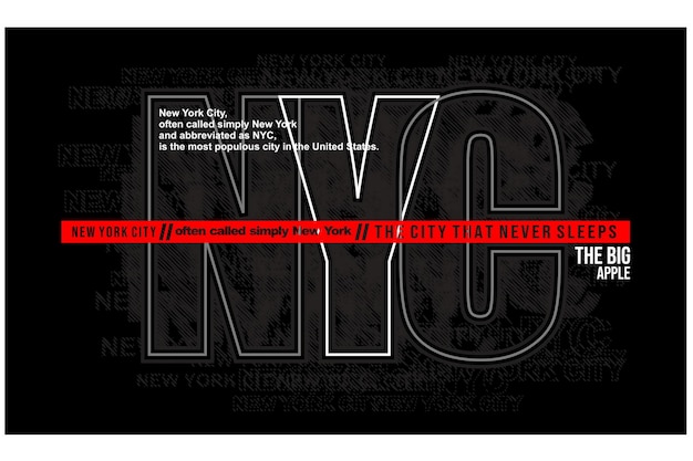 Nyc new york city diseño de tipografía vintage en ropa de camisa de ilustración vectorial y otros usos