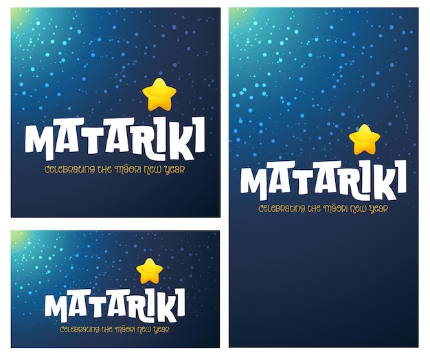 Vector nz matariki celebrando el año nuevo maori con una estrella