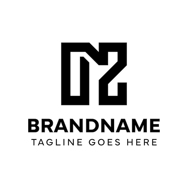 NZ Monograma Logos adecuados para cualquier marca con las iniciales ZN o NZ