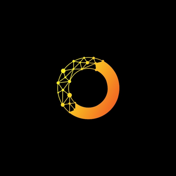 Vector o círculo letra red digital resumen o diseño del logotipo de la tecnología