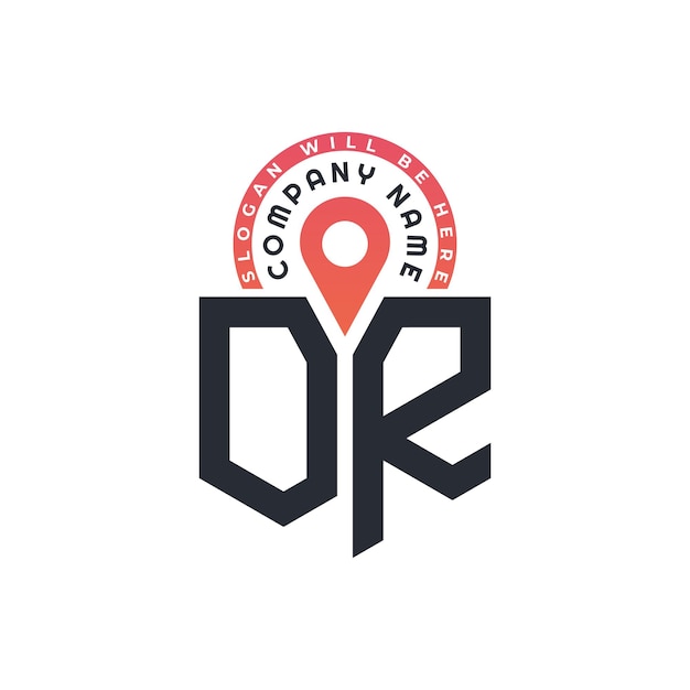 O diseño de logotipo de ubicación para reclutamiento de recursos humanos y carta de navegación O logotipo con icono de ubicación para negocios y tecnología