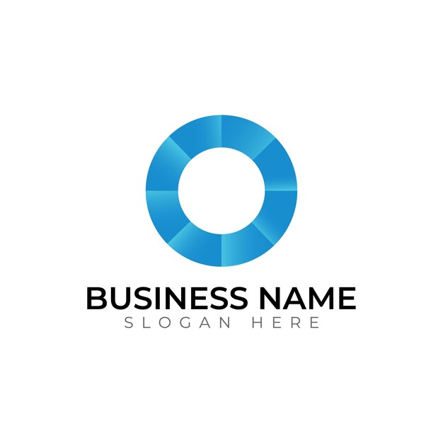 O gradiente 3d diseño de logotipo de letras vectoriales abstractas