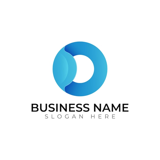 O gradiente 3d diseño de logotipo de letras vectoriales abstractas