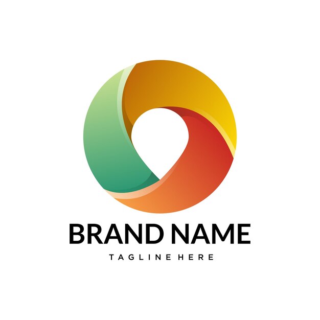 O logotipo de letra de tipografía abstracta con gradiente