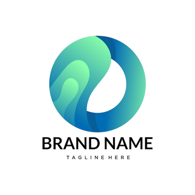 O logotipo de letra de tipografía abstracta con gradiente