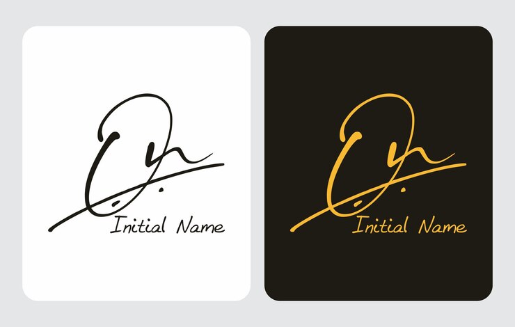 En O n letra inicial En escritura inicial firma logotipo plantilla vector letras de mano