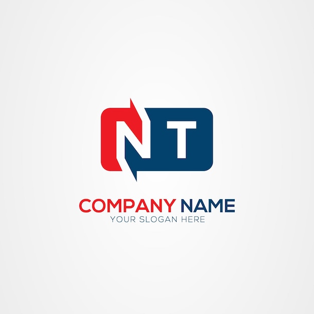 o NT TN Creative Modern Letters Elemento de diseño del logotipo