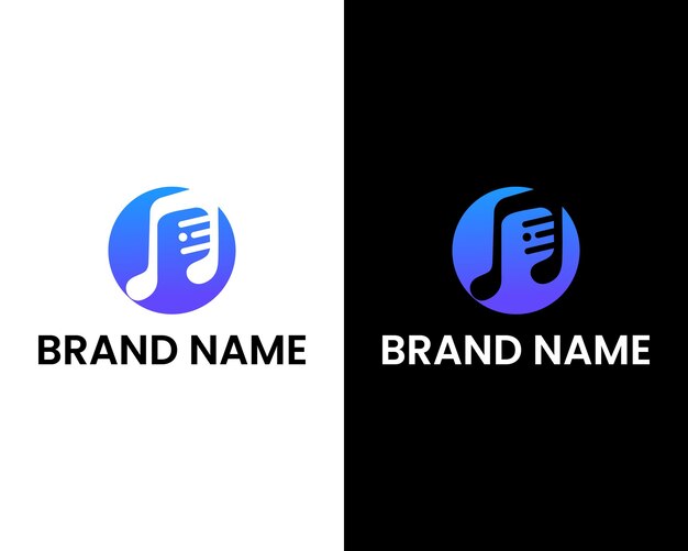 O con plantilla de diseño de logotipo moderno de icono de música