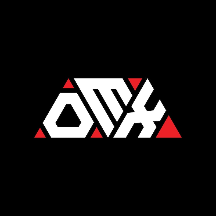 Vector o triángulo letra diseño de logotipo con forma de triángulo omx triángulo diseño del logotipo monograma omx triangle vector logotipo plantilla con color rojo omx logotipo triangular sencillo elegante y lujoso logotipo omx