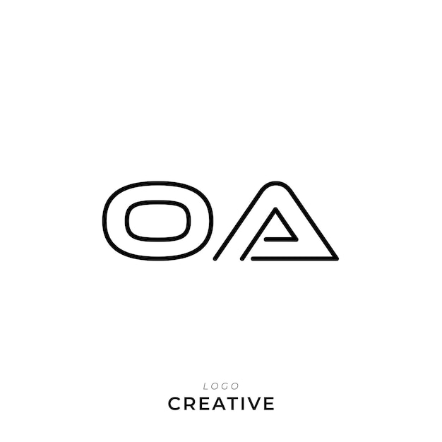 OA Modelo de logotipo posterior Vector colorido Monograma Símbolo fuente Logotipo diseño moderno Basado en inicial LOGO