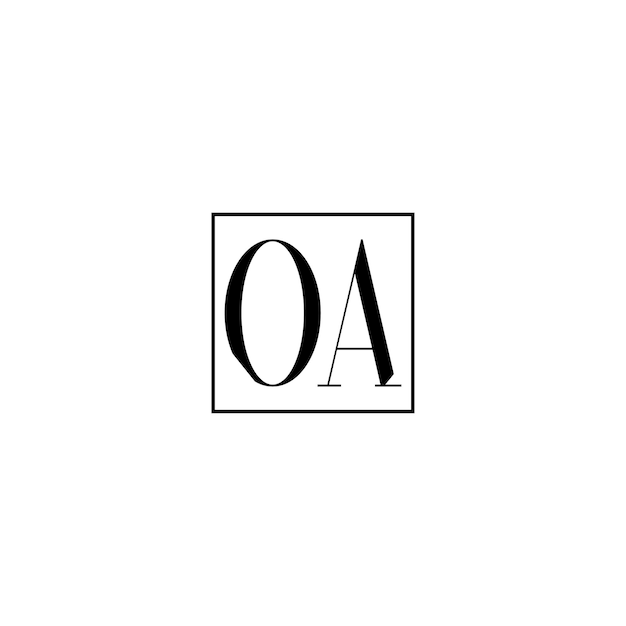 OA monograma logotipo diseño carta texto nombre símbolo monocromo logotipo alfabeto carácter simple logotipo
