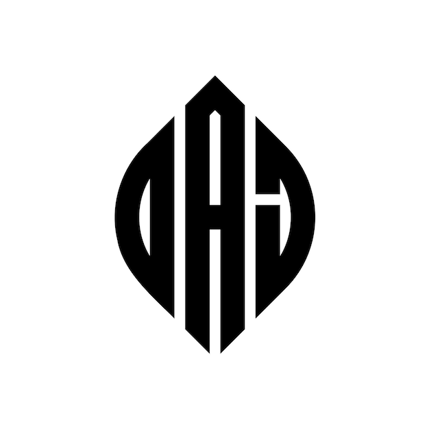 OAJ diseño de logotipo de letras circulares con forma de círculo y elipse OAJ letras elípticas con estilo tipográfico Las tres iniciales forman un logotipo de círculo OAJ Círculo Emblema Monograma Abstracto Carta Marca Vector