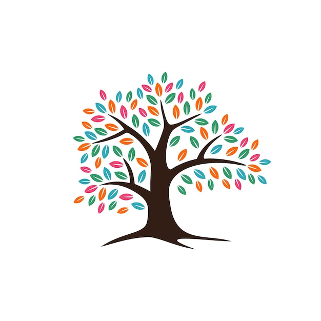 Oak Tree Logo Plantilla Ilustración Diseño Vector EPS 10