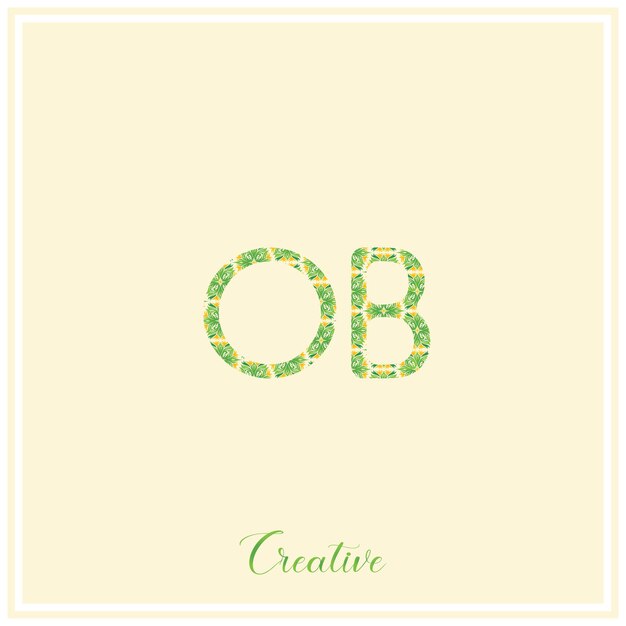 OB Logo verde natural último diseño del logotipo Ilustración vectorial Logotipo creativo Logotipo mínimo Monograma