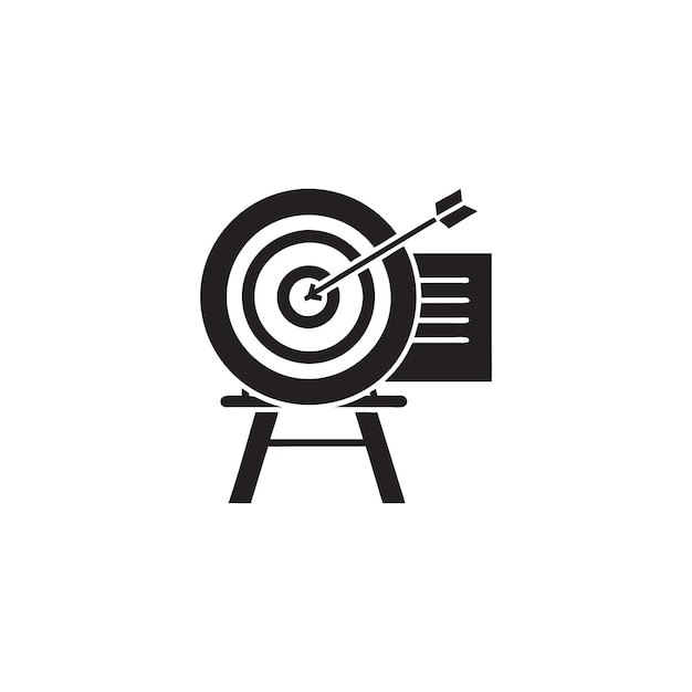 Objetivo Bullseye con ilustración del vector de flecha