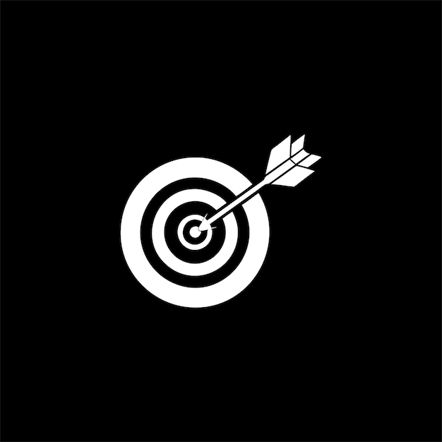 Objetivo Bullseye con ilustración del vector de flecha