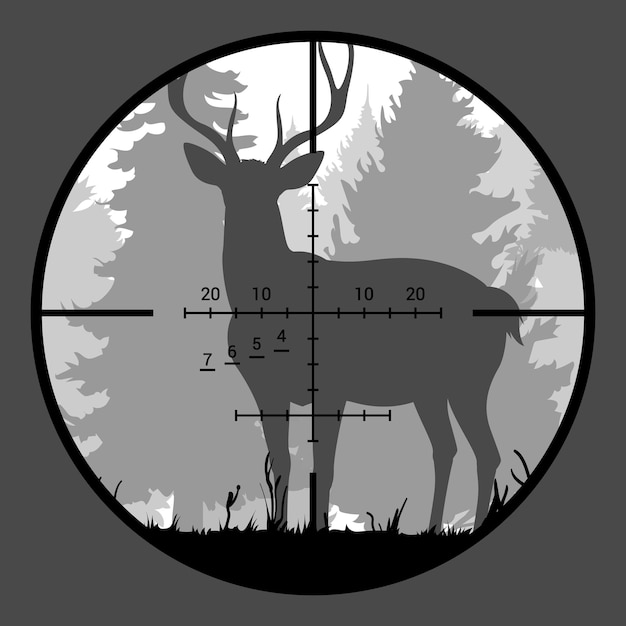 Objetivo de caza de ciervos deporte animal y alcance de armas