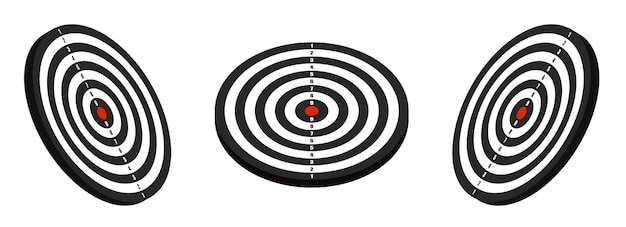 Objetivo deportivo 3D con centro rojo Objetivo de tablero blanco y negro Equipo para competiciones deportivas I