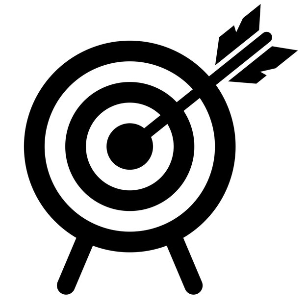 Objetivo y flecha en el centro Clipart vectorial aislado en fondo blanco