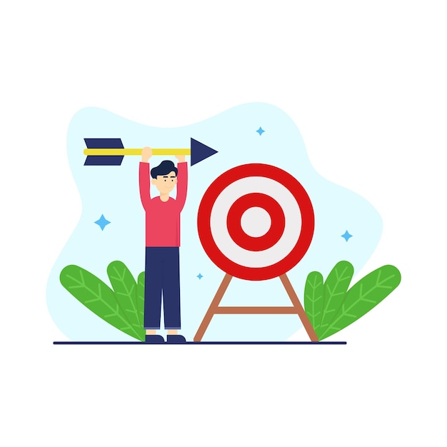 Objetivo de ilustración plana de negocios