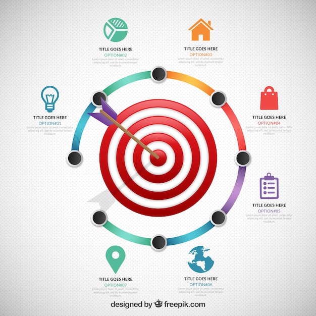 Vector objetivo infografía negocio