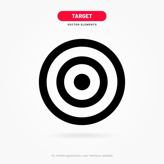 Objetivo rojo, flecha, idea, golpe perfecto, ganador, objetivo, objetivo, éxito, signo de símbolo de icono de alfiler Icono de destino