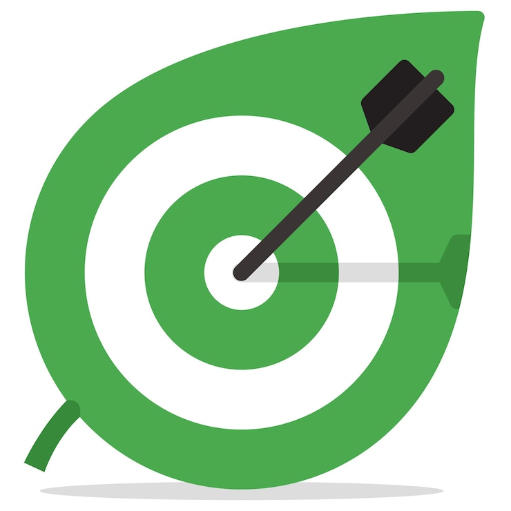 Vector objetivos de hoja estilo plano objetivo