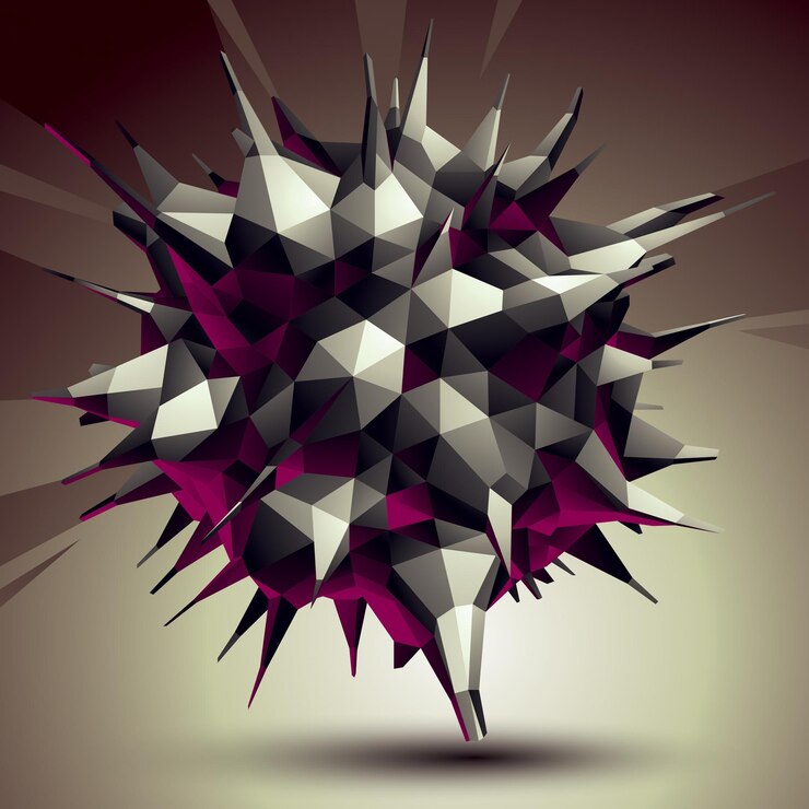 Vector objeto abstracto 3d asimétrico, forma espacial geométrica monocromática. render y modelado.