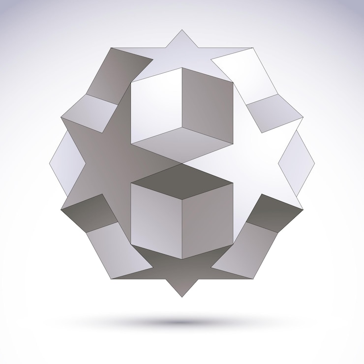 Vector objeto abstracto de origami 3d, elemento de diseño abstracto vectorial, pasos claros 8.