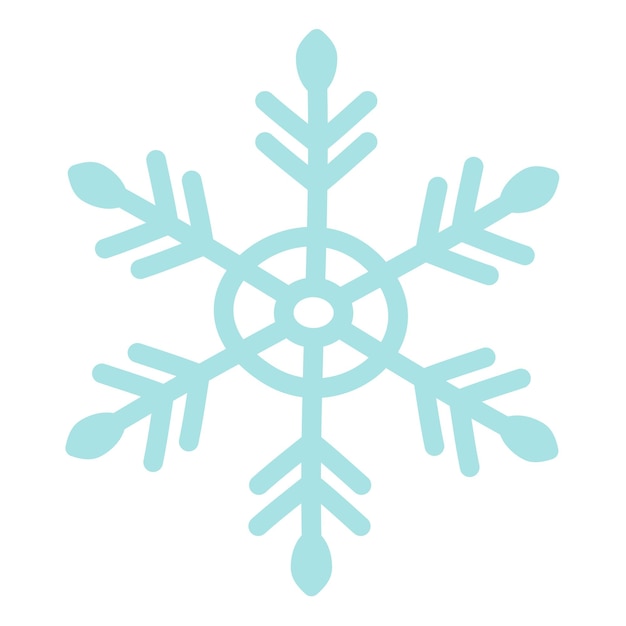 Objeto aislado de copo de nieve dibujado a mano sobre un fondo blanco