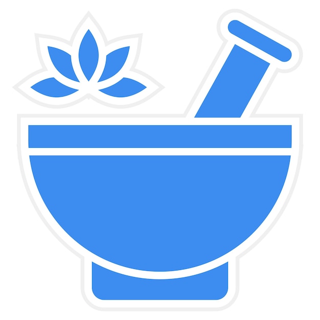 un objeto azul y blanco con un símbolo azul que dice una planta en él