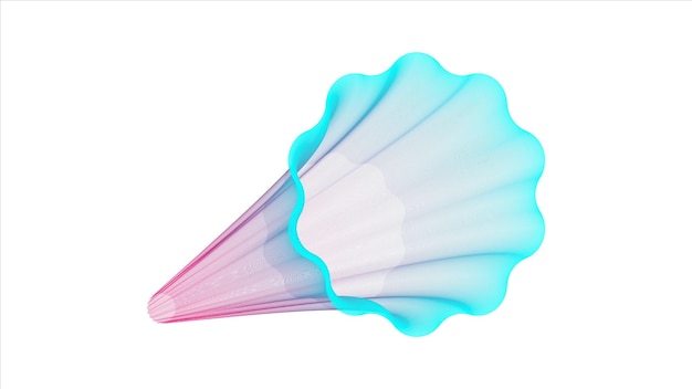 Un objeto blanco y rosa con un color azul y verde