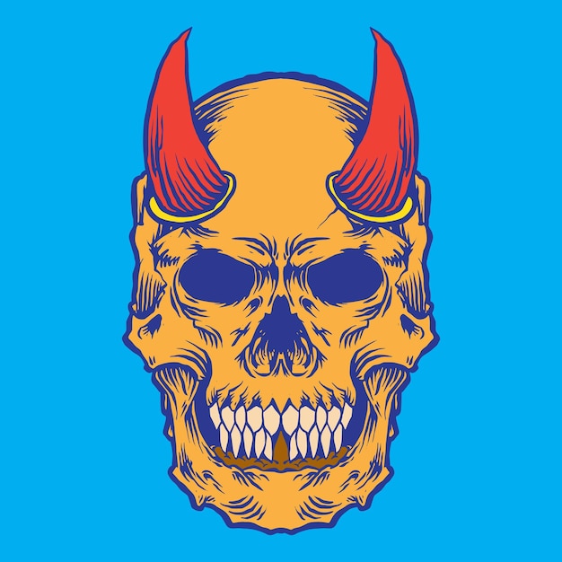 objeto de cabeza de calavera para el logotipo y el póster de la camisa