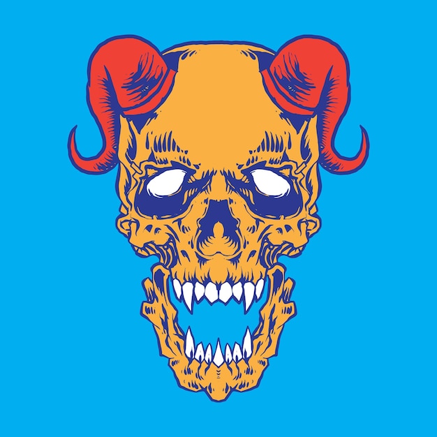 Vector objeto de cabeza de calavera para el logotipo y el póster de la camisa