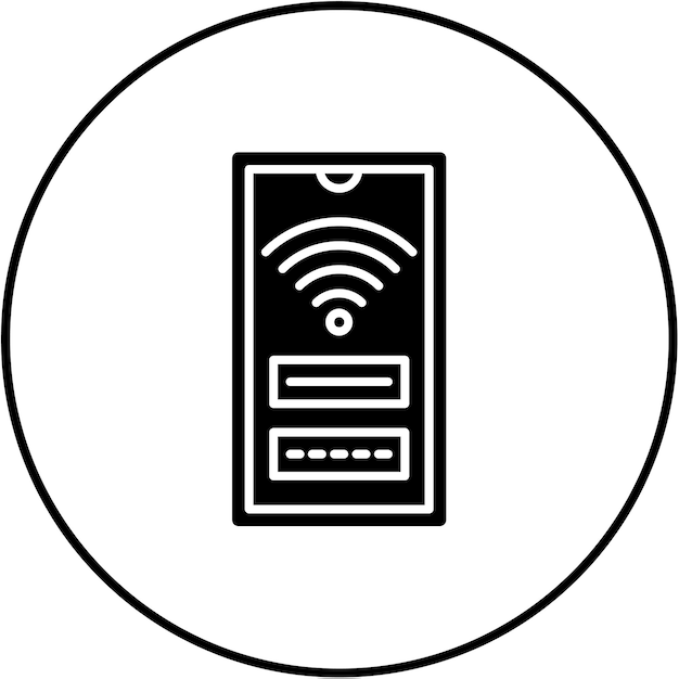 un objeto circular blanco y negro con un símbolo que dice wifi