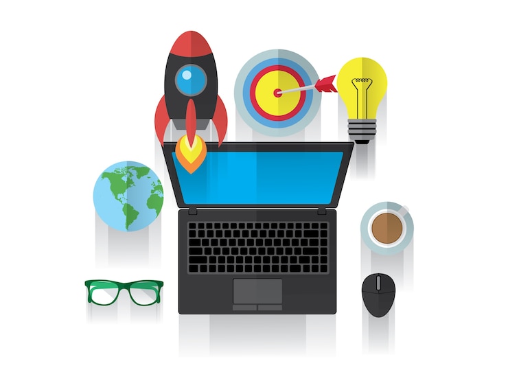 Vector objeto comercial con cohete