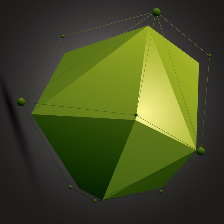 Vector objeto de entramado complicado 3d abstracto geométrico sobre fondo oscuro, elemento asimétrico colorido con estructura alámbrica y líneas conectadas en blanco y negro.