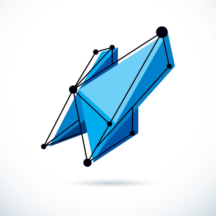 Vector objeto de estructura metálica 3d geométrico abstracto, ilustración de vector de tecnología corporativa.
