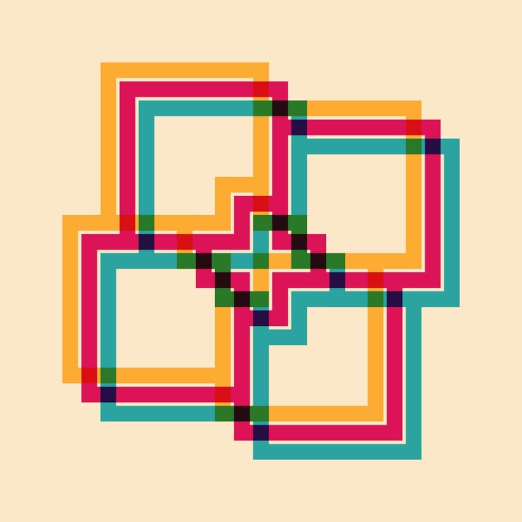 Vector objeto geométrico con efecto de impresión riso elemento gráfico vectorial